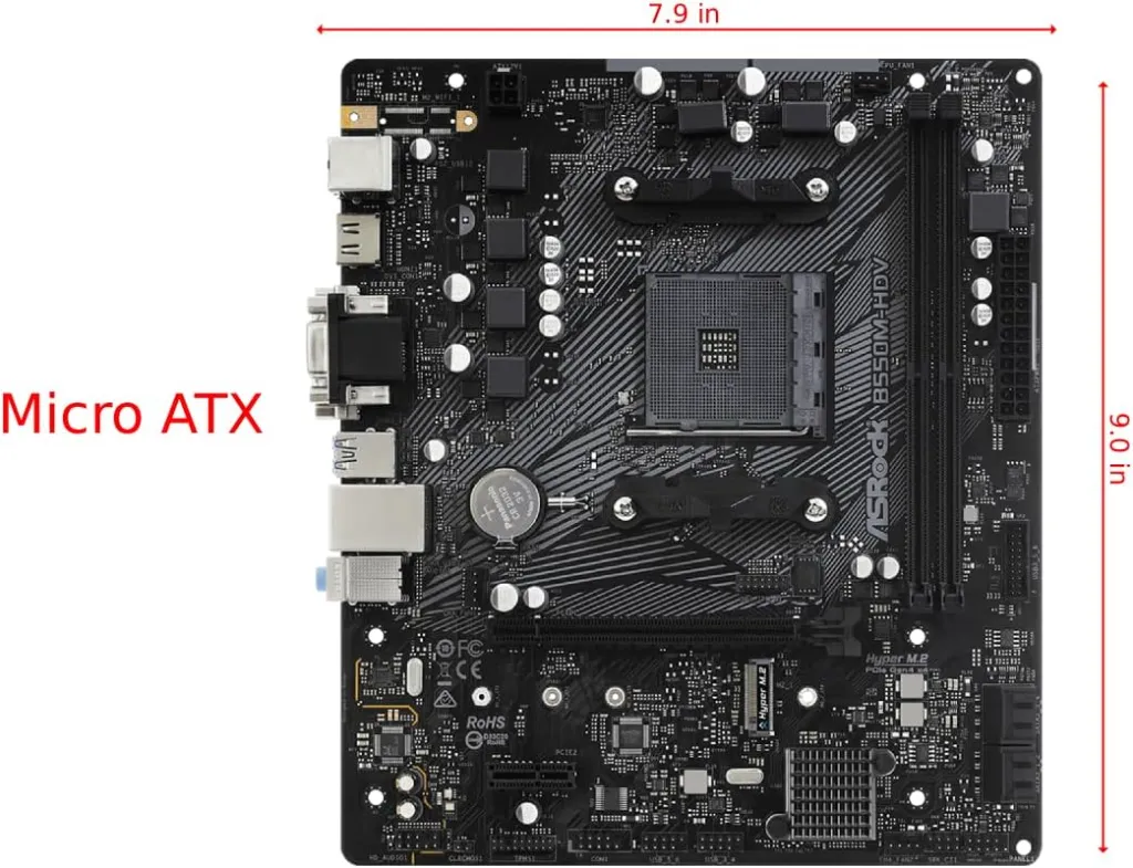 Tarjeta Madre AsRock B550M-HDV AM4 Ryzen 5000 Micro-ATX PCIe 4.0 02.webp