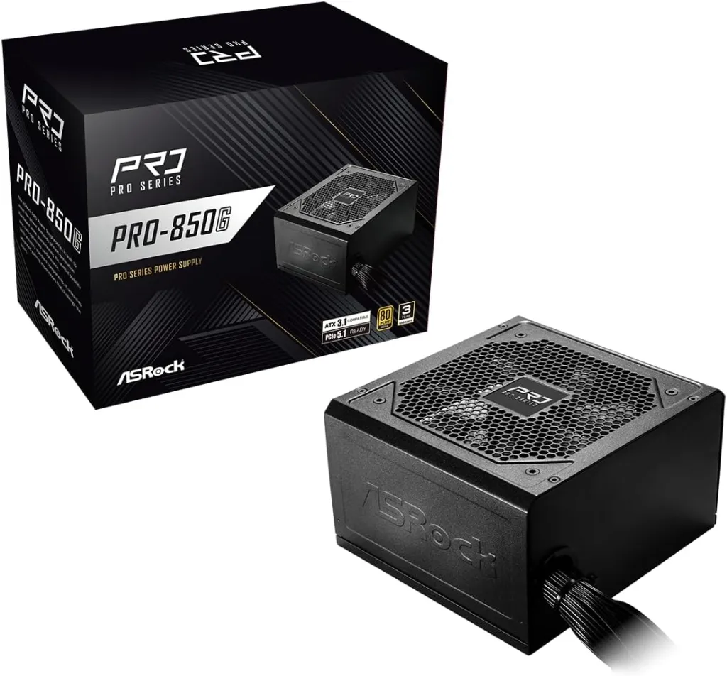 Fuente de Poder ASRock PRO 850G 850W 80 Plus Gold ATX 3.1 & PCIe 5.1 01.webp
