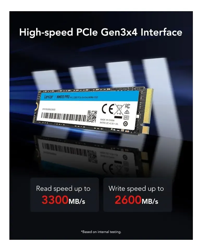 Disco Sólido SSD Lexar NM610 Pro 1TB M.2 PCIe NVMe 02.webp