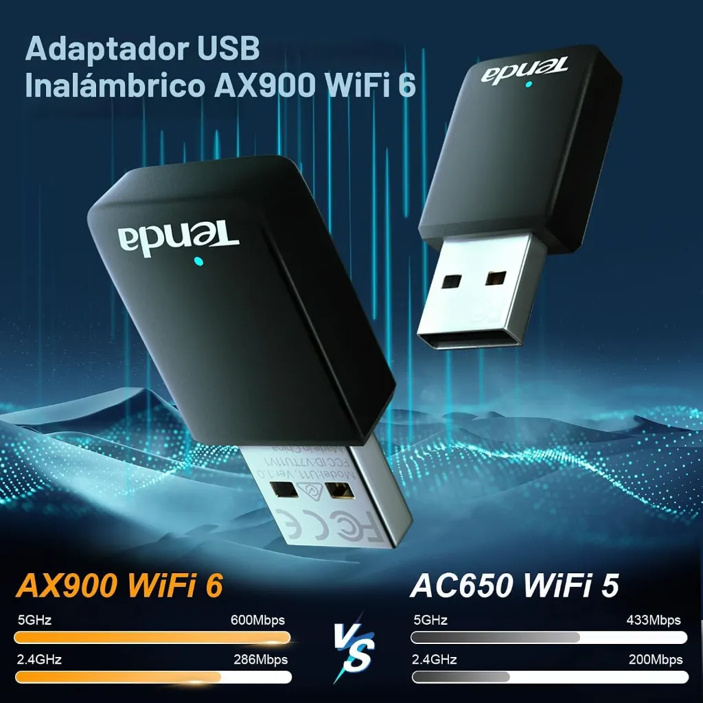 Adaptador WiFi USB Tenda U11 WiFi 6 AX900 Doble Banda 02.webp