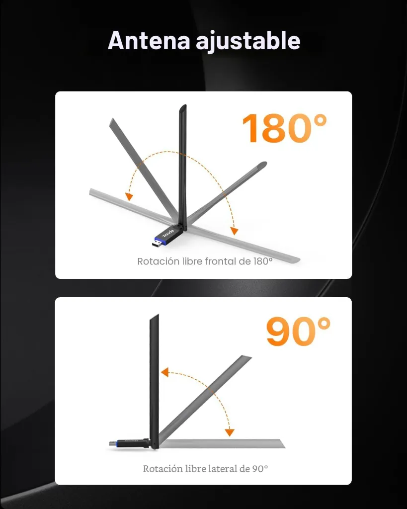 Adaptador WiFi USB Inalámbrico WiFi 6 Tenda U11Pro Antena 6dBi 07.webp