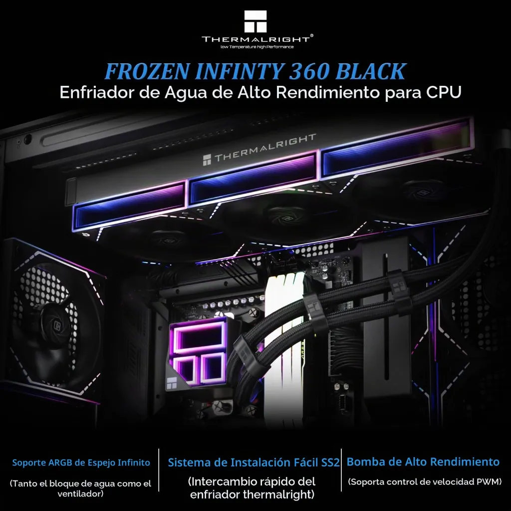 Refrigeración Líquida 360mm ARGB Thermalright Frozen Infinity 360 Negro 01.webp