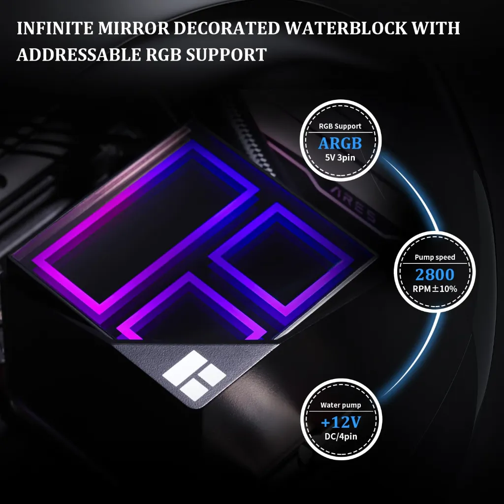 Refrigeración Líquida 360mm ARGB Thermalright Frozen Infinity 360 Negro 04.webp