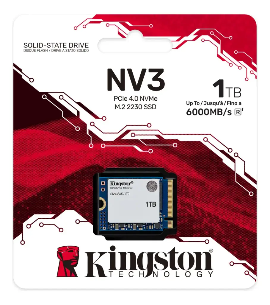 Disco Sólido SSD M.2 NVMe 1TB Kingston NV3 PCIe 4.0 2230 6000MB:s 00.webp