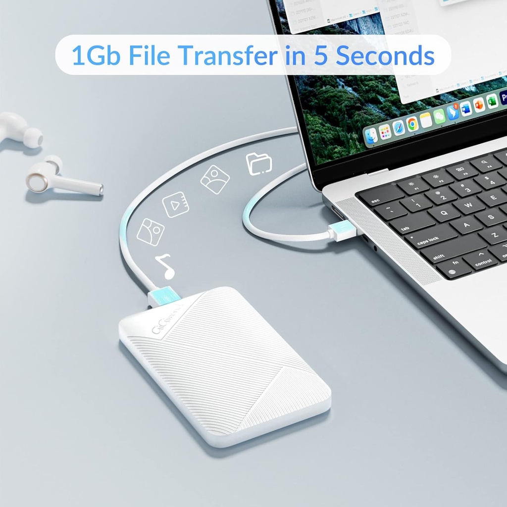 Adaptador USB 3.0 Para Disco Sata 2.5 con UASP Blanco