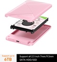 Adaptador USB 3.0 Para Disco Sata 2.5 con UASP Rosado