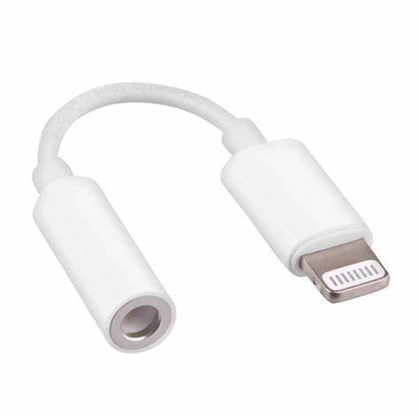 Convertidor Apple Lightning a conector de auriculares de 3.5 mm. 