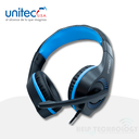 Diadema Gamer Con Micrófono Unitec Jack 3.5 Azul