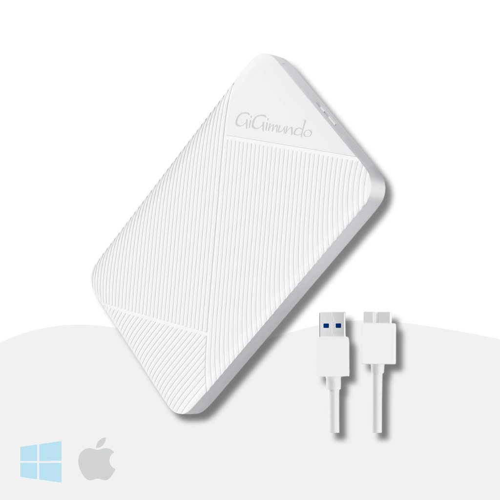 Caja Para Disco SATA 2.5" a USB 3.0 con UASP GiGimundo Blanco