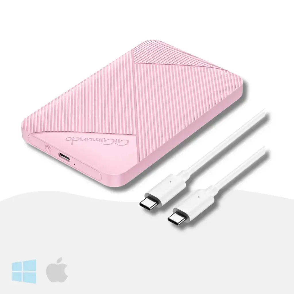 Caja Para Disco SATA 2.5" a USB 3.0 con UASP GiGimundo Rosado