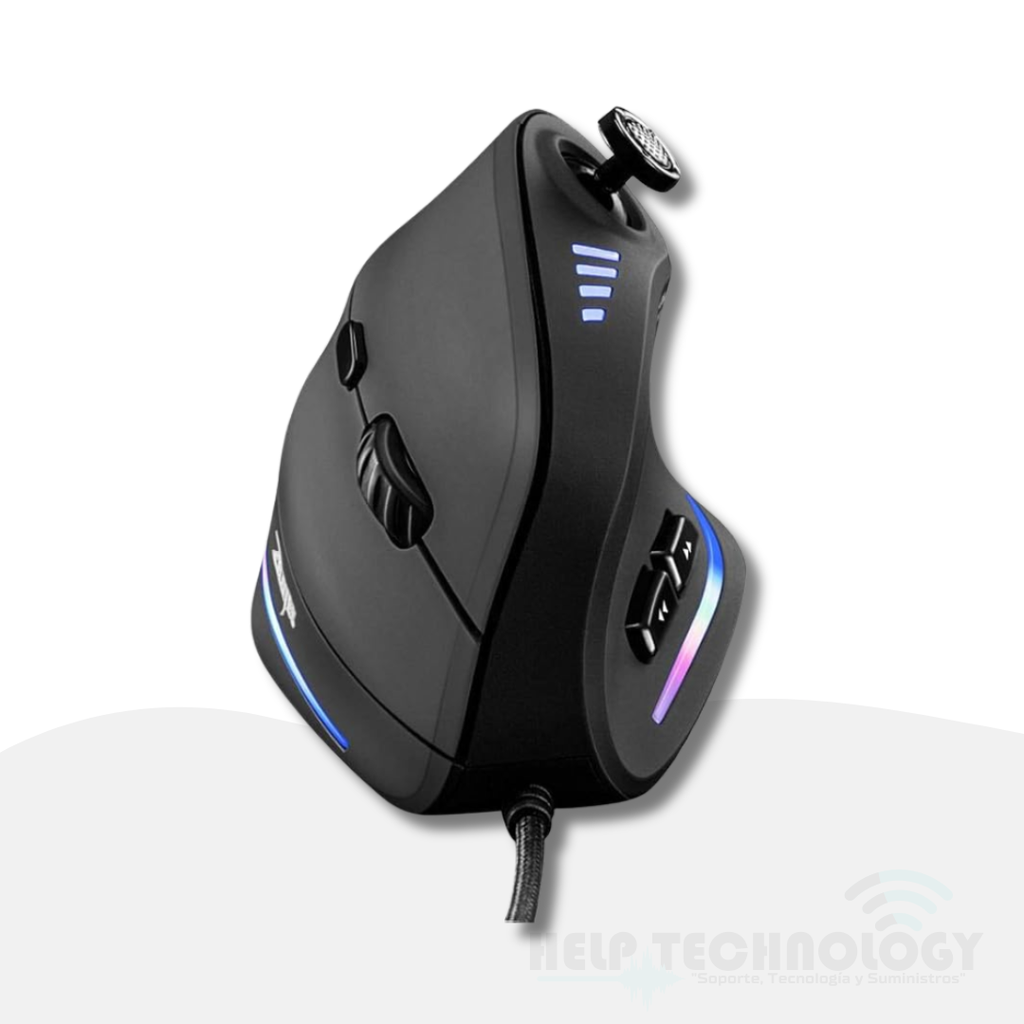 Mouse Gamer USB Vertical Ergonómico C18 Iluminación RGB Botones programables 10000 DPI