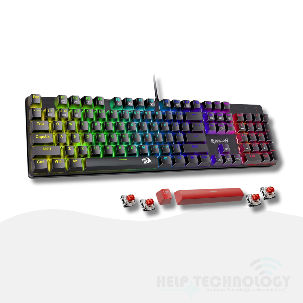 Teclado Mecánico Redragon Alámbrico Interruptor Rojo