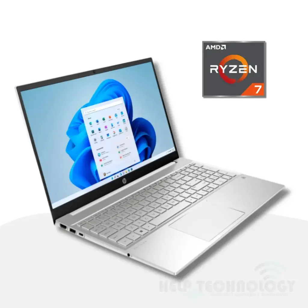 Portátil HP, Procesador AMD Ryzen 7,RAM 16 GB DDR4, Disco 512 Gb M.2, 15.6" HD, Color Gris