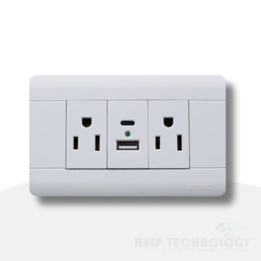 Toma Doble USB Y USB-C Unitec