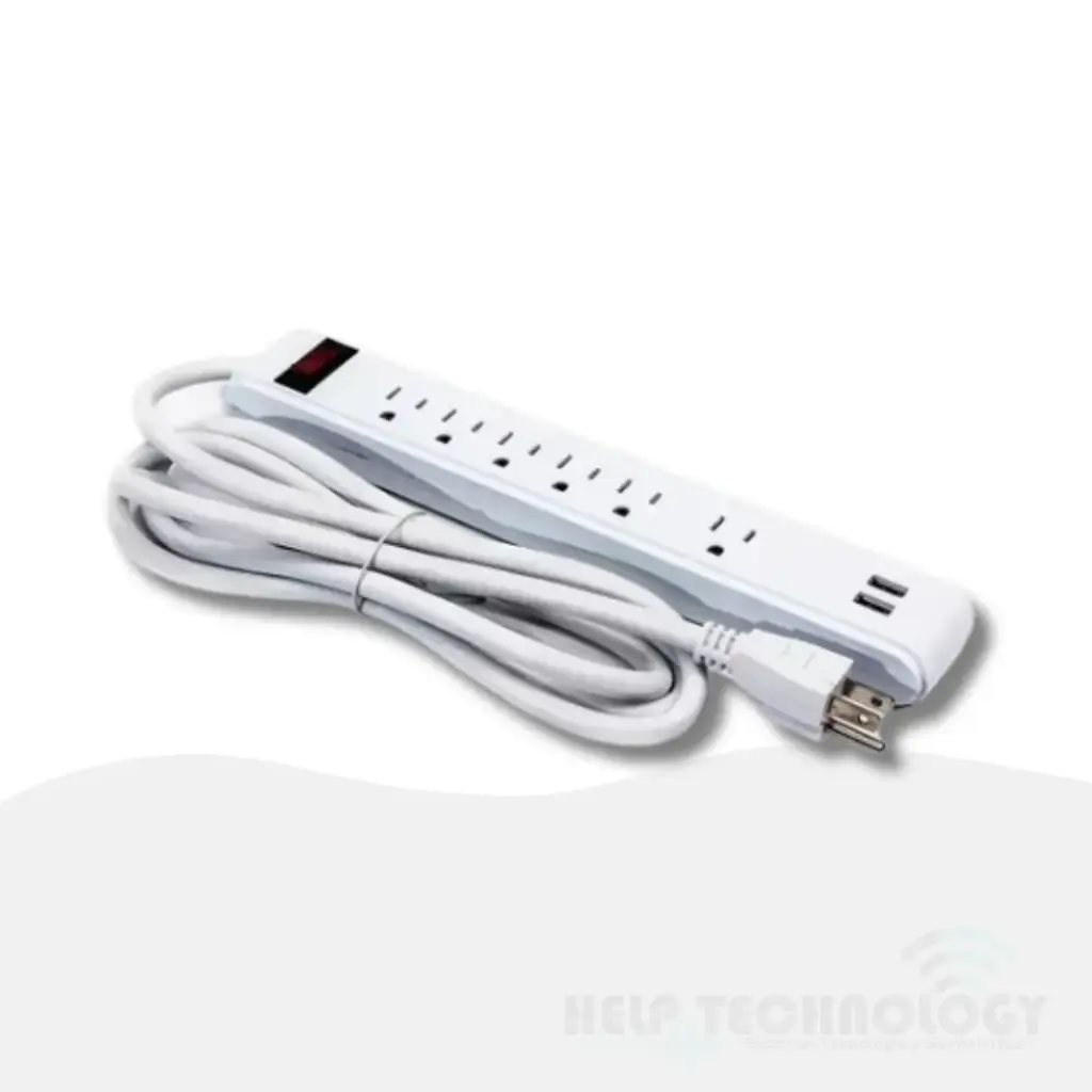 Multitoma 6 Puestos Y 2 Puertos USB Blanca 14 AWG Unitec