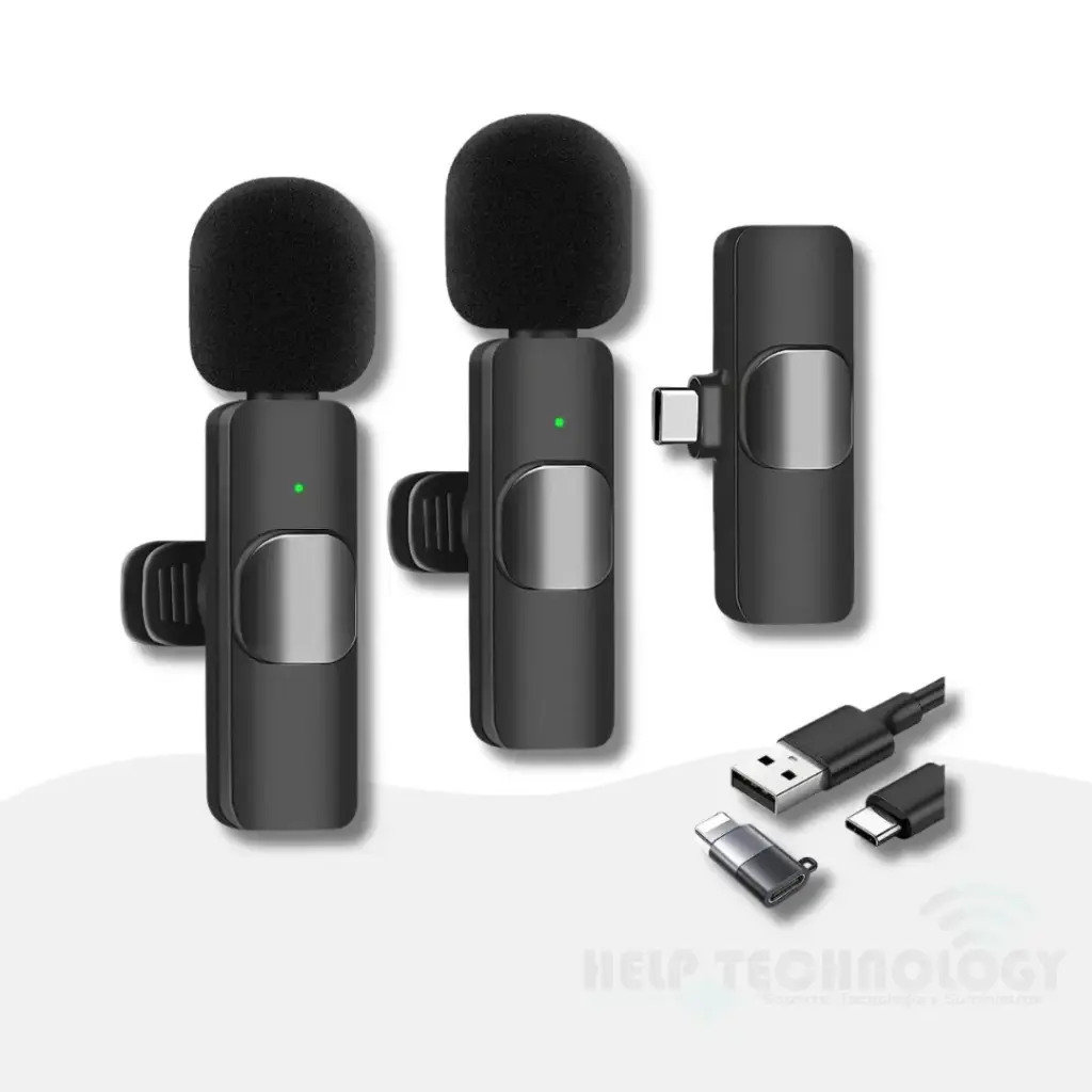 [5329] Micrófono Doble De Solapa Inalámbrico Tipo C y Iphone K9