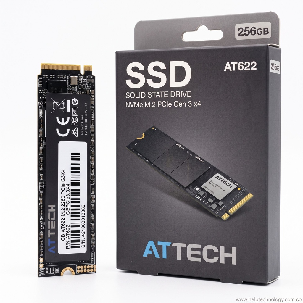 [5913] Disco Sólido SSD M.2 NVMe 256GB Attech AT622 PCIe 3.0 3300 MB/s