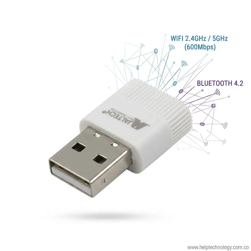 Adaptador Wifi Bluetooth USB Jaltech W167 600Mbps 2.4/5GHz