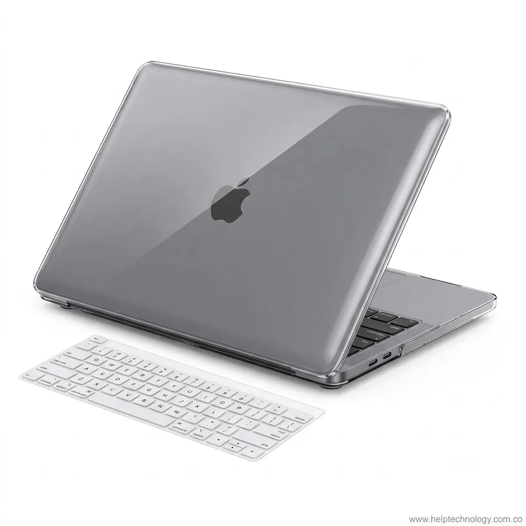 [2162] Carcasa para MacBook Pro 13" M1 A1708-A1706-A1989-A2159 Transparente Con Protector Teclado Y Puertos
