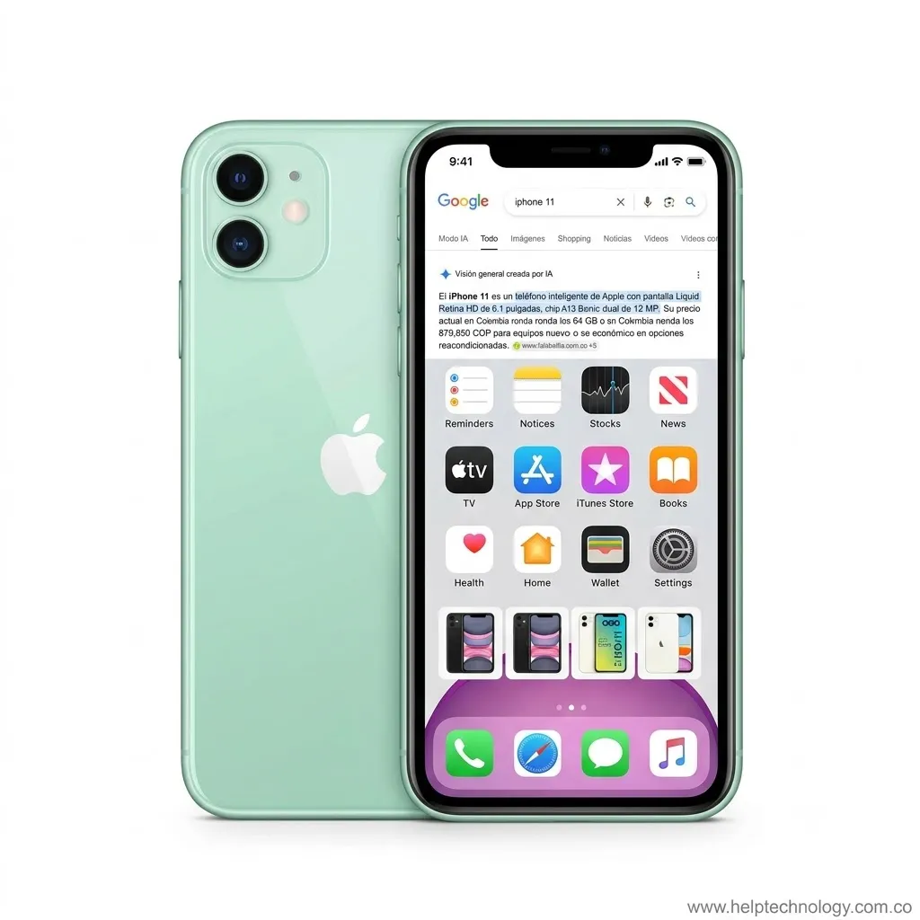 Celular Apple iPhone 11 A13 Bionic 4GB 128GB 6.1" Liquid Retina HD Verde Menta