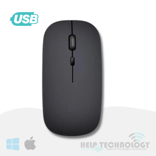 Mouse Bluetooth BTW-121 Recargable y Silencioso 1600 DPI Negro