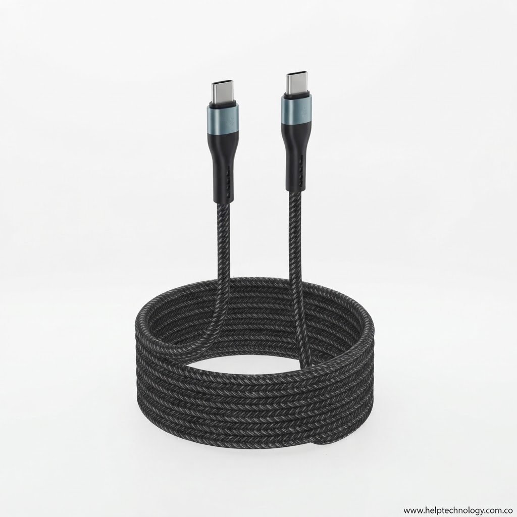 Cable USB-C a USB-C (Tipo C) Unitec CBL-832 2 Metros Carga Rápida 3.1A