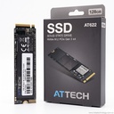 Disco Sólido SSD M.2 NVMe 128GB Attech AT622 PCIe 3.0 3300 MB/s Negro