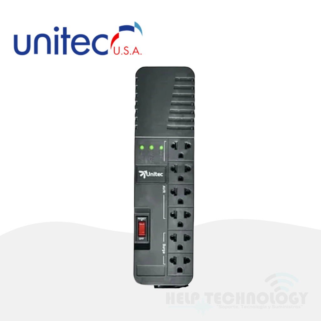 [128] Regulador De 6 Tomas Unitec 990va