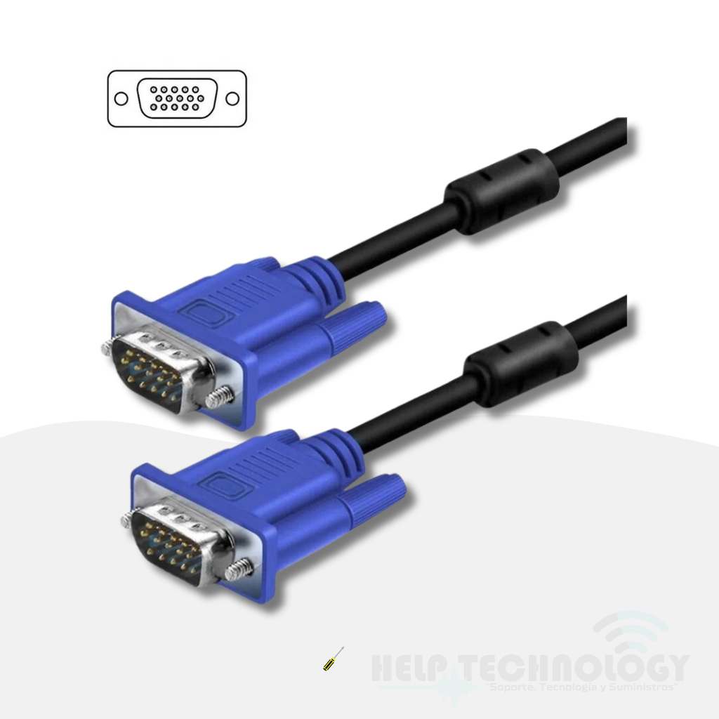 Cable VGA a VGA 3+6 1.8 Metros Negro