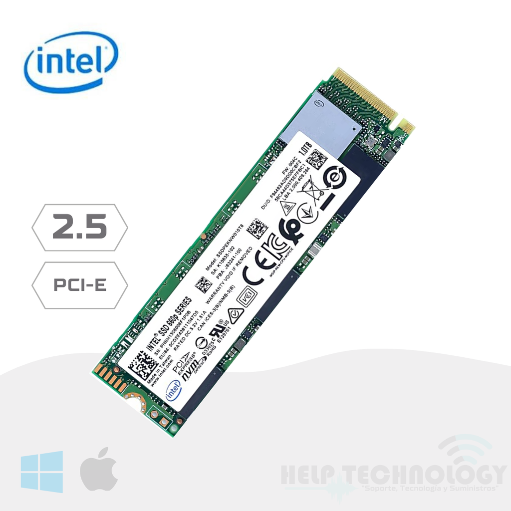 [1561] Unidad M.2 1000GB Intel NVMe PCIe 660P 3D Nand QLC (1TB)