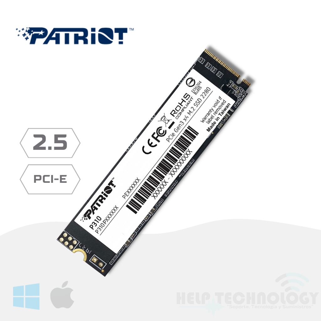 Unidad M.2 256GB Patriot NVMe PCIe 3.0 