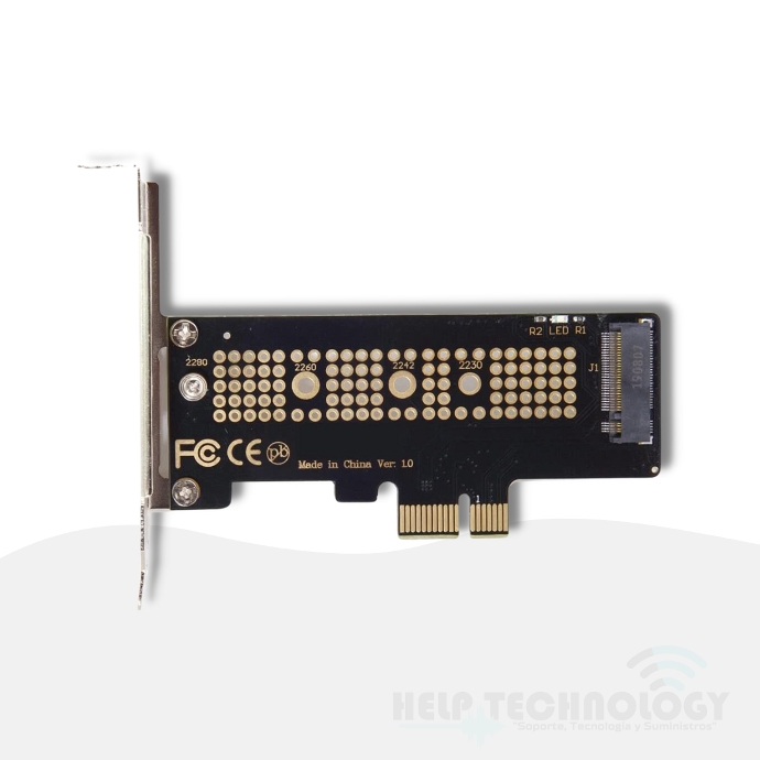 [1597] Tarjeta Adaptadora PCI Express 3.0 x1 a M.2 NVMe (M-Key) para SSD Ahci