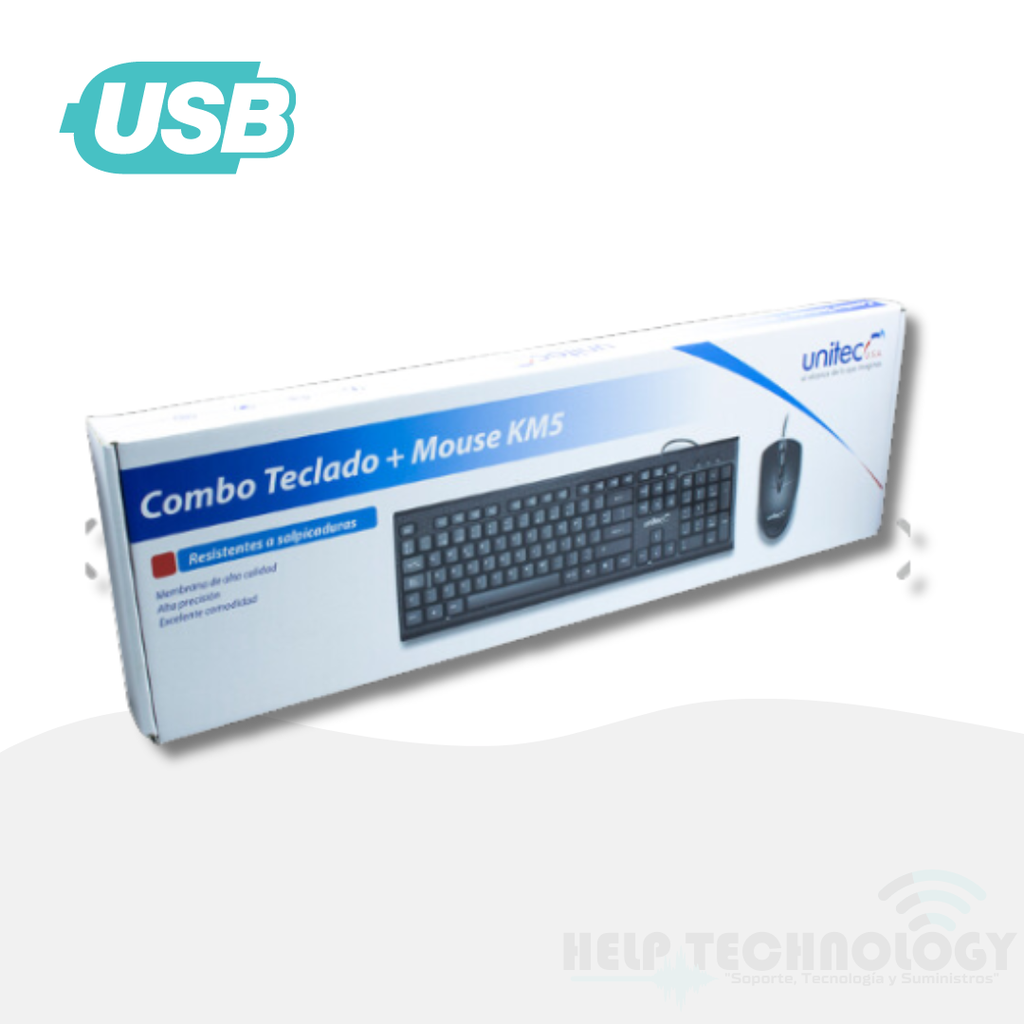 Combo Teclado y Mouse USB Unitec KT804 Negro