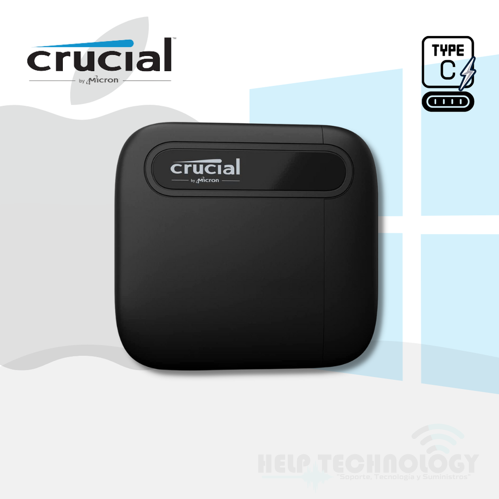 Disco SSD Externo 1000GB Crucial X6 Usb-C 800MBs (1TB)