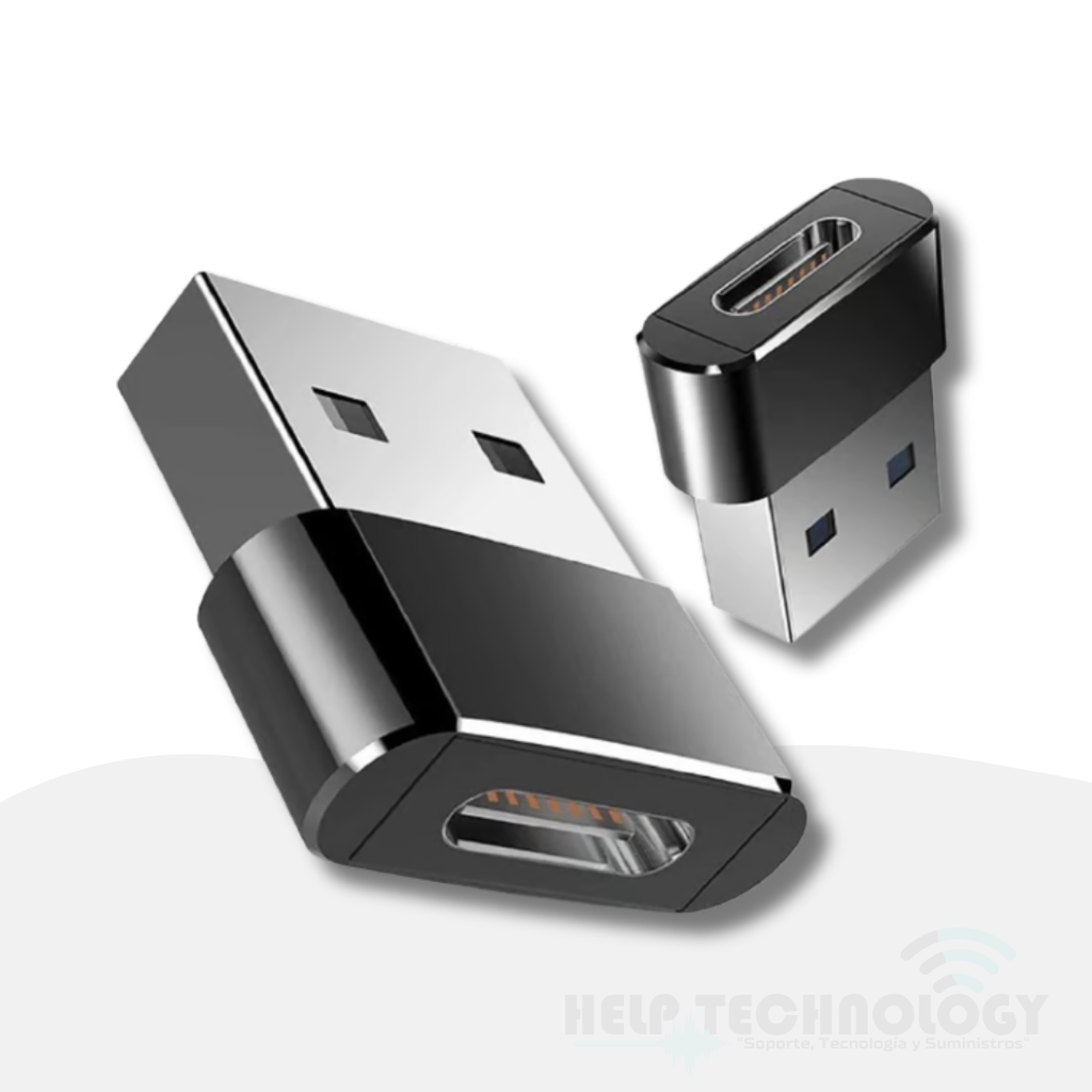 Adaptador USB 2.0 a USB-C Jaltech Negro/Blanco