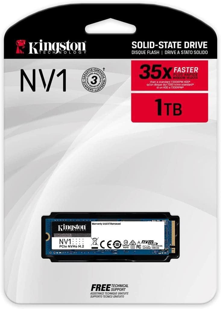 Unidad M.2 1000GB Kingston NVMe PCIe 3.0 NV1 2100 MBs (1TB)