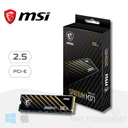 [1975] Unidad M.2 500GB MSI NVMe PCIe Spatium M371