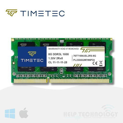 [2020] Memoria RAM Portatil DDR3L 8GB 1600MHz Timetec