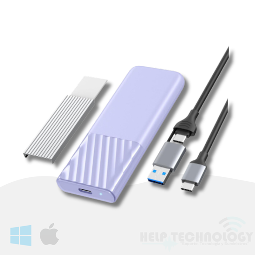 [2040] Caja Para Disco M2 Sata & Nvme a USB-C Pasta ABS