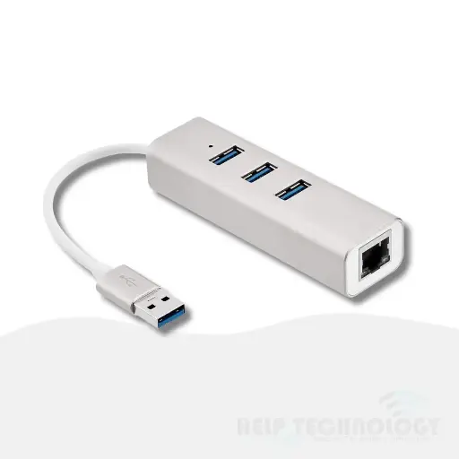 Hub Usb 4 En 1 Con 3 Puertos USB 3.0 Y 1 Puerto Ethernet Gigabit RJ45
