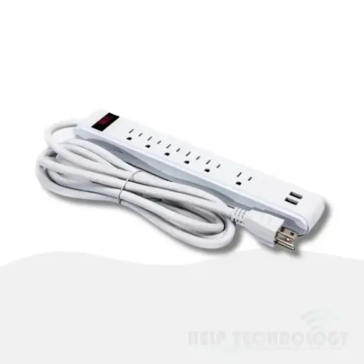 Multitoma 6 Puestos Y 2 Puertos USB Blanca 14 AWG Unitec