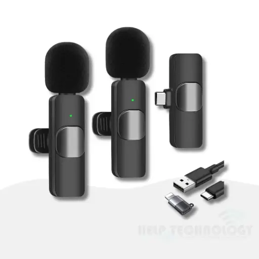 Micrófono Doble De Solapa Inalámbrico Tipo C y Iphone K9