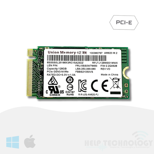 [1537 X00325CK2R] Unidad M.2 128GB Oem NVMe PCIe 2242 