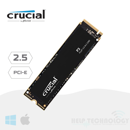 [1605] Unidad M.2 Pcie 3.0 Nvme Crucial 1000 Gb