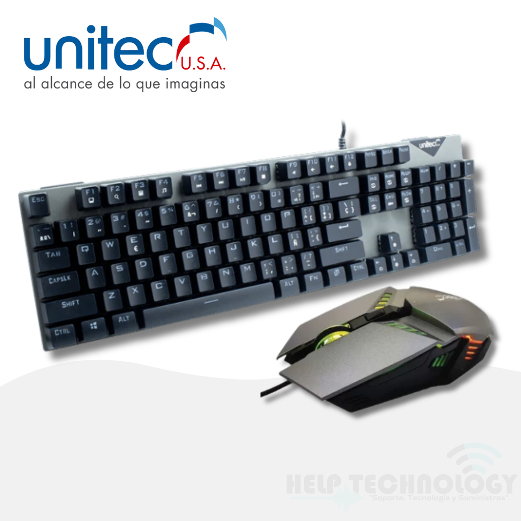 [1782] Combo Teclado Mouse K19 Unitec Gamer Mecanico