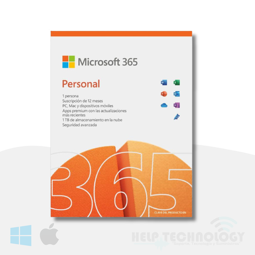 [1801] Licencia Microsoft Office 365 Personal, 5 Dispositivos, 1 Tb Drive