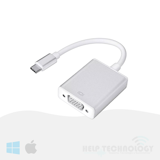 [1861] Convertidor Unitec USB-C A VGA (Tipo-C)